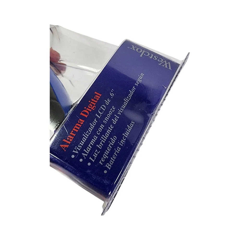 Westclox‎ Trek Folding Travel Digital Alarm Clock Blue Metal Cover Snooze Light